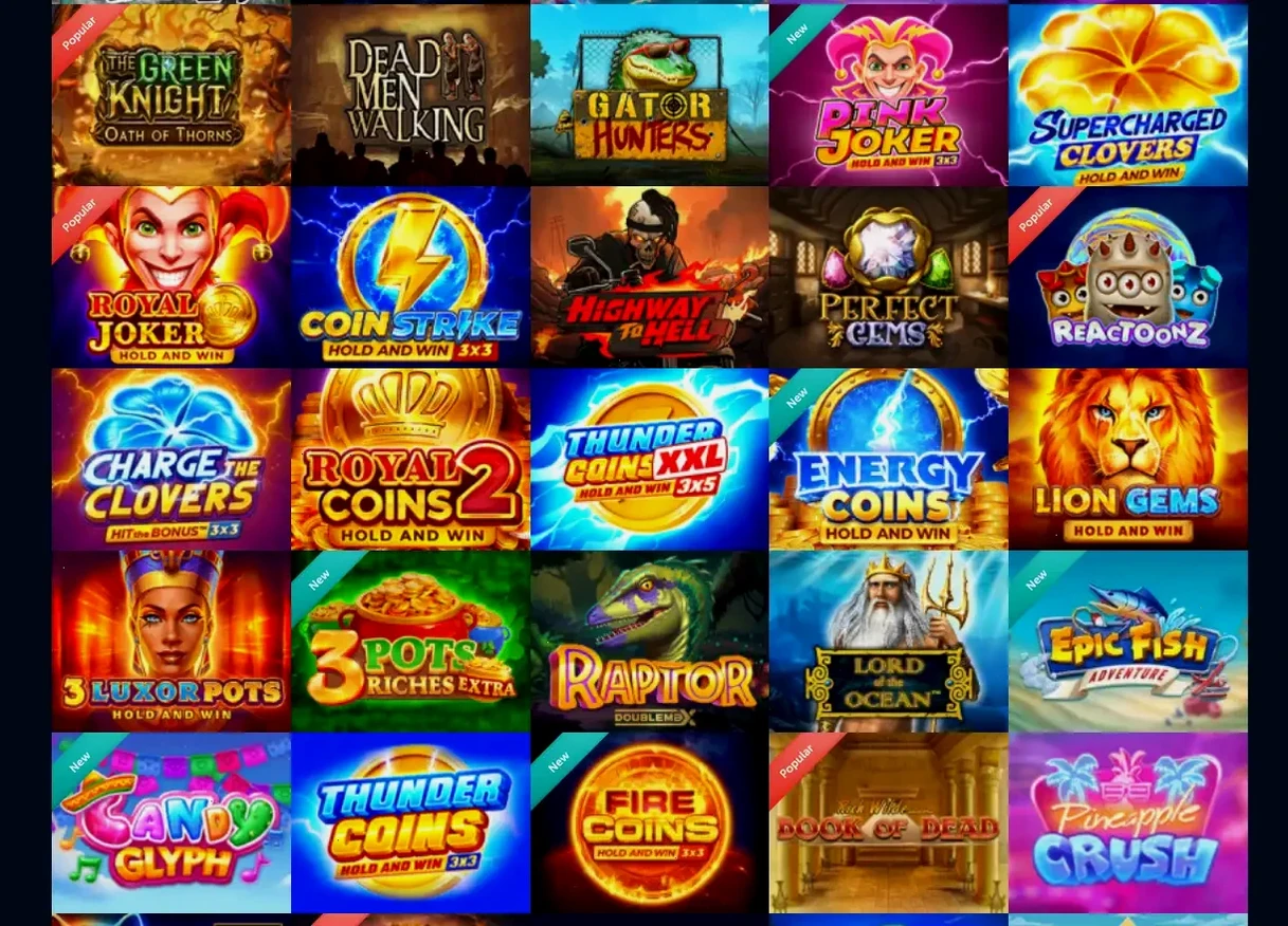 Mobile Spielhalle Powerup mit Slots und Live Casino